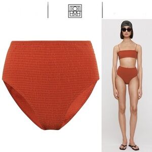 TOTEME Smocked High Rise Bikini Bottoms sz S 150$